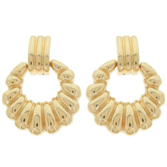 Scallop Pattern Crescent Hoop Earrings
