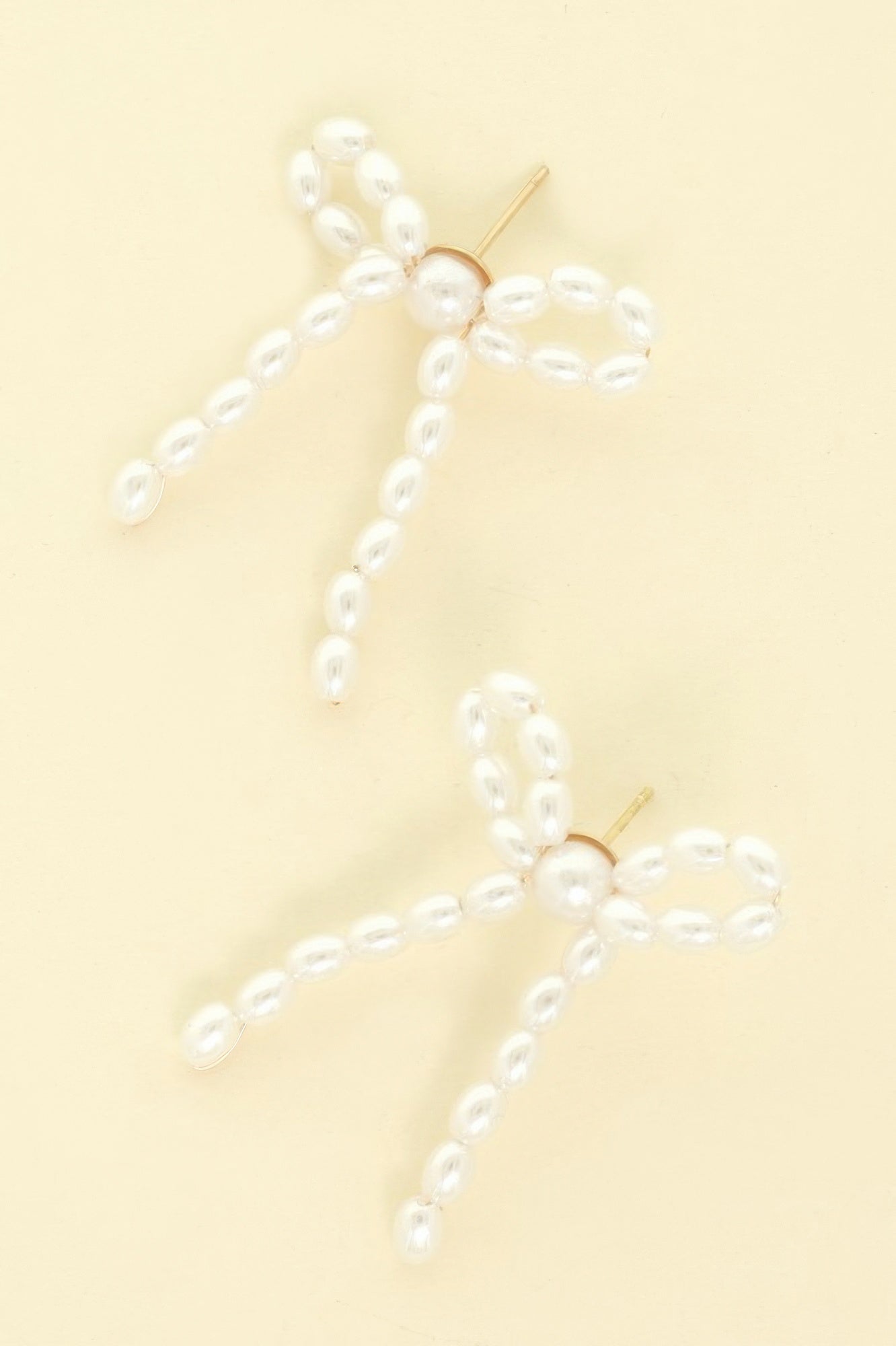 Jeweled Long Tail Bow Ribbon Earrings
