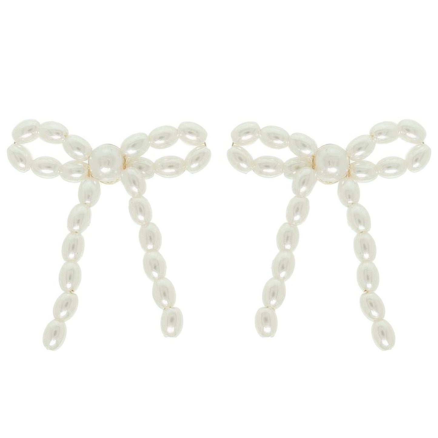 Jeweled Long Tail Bow Ribbon Earrings