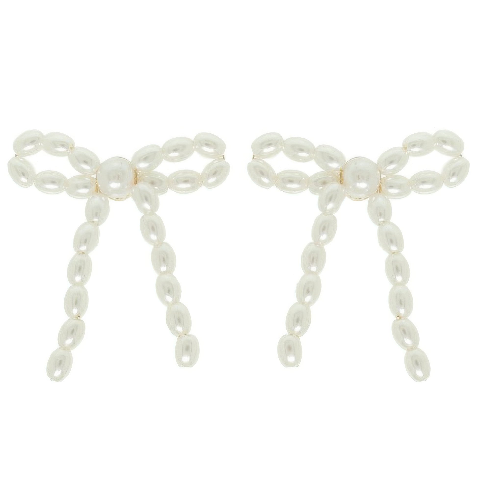 Jeweled Long Tail Bow Ribbon Earrings