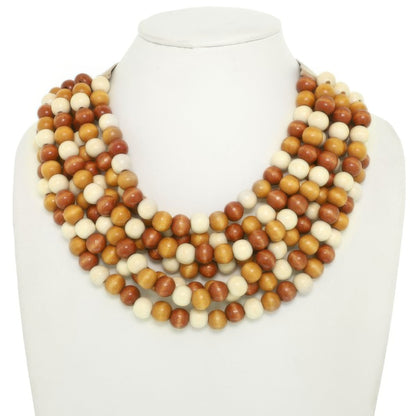 Multi-strand Wood Bead Necklace
