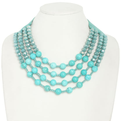 Multi-strand Wood Bead Necklace
