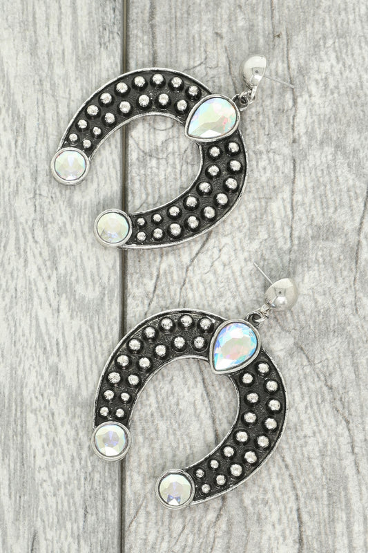 Western Squash Blossom Concho Earrings