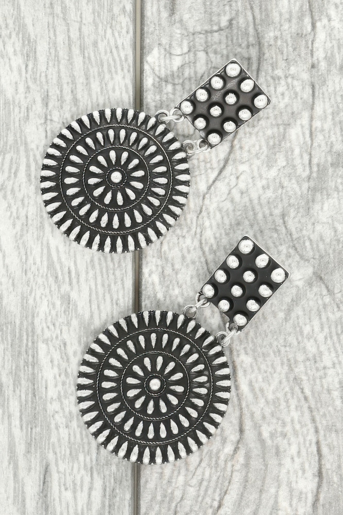 Western Round Disc Concho Earrings