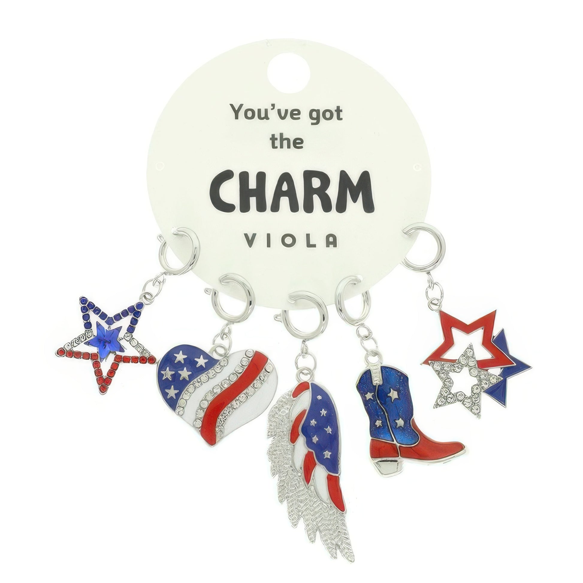 5pc Usa Theme Assorted Charm Set