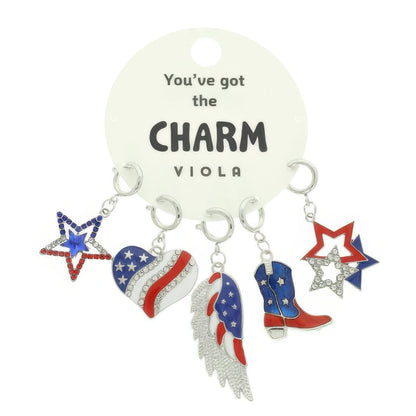 5pc Usa Theme Assorted Charm Set