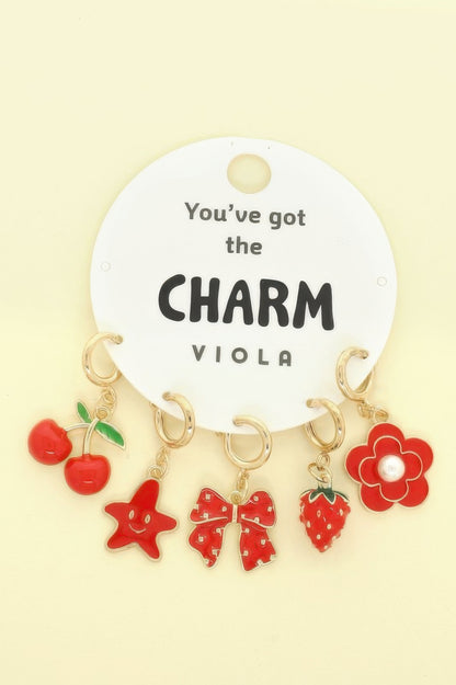 5pc Fashion Theme Assorted Charm Set