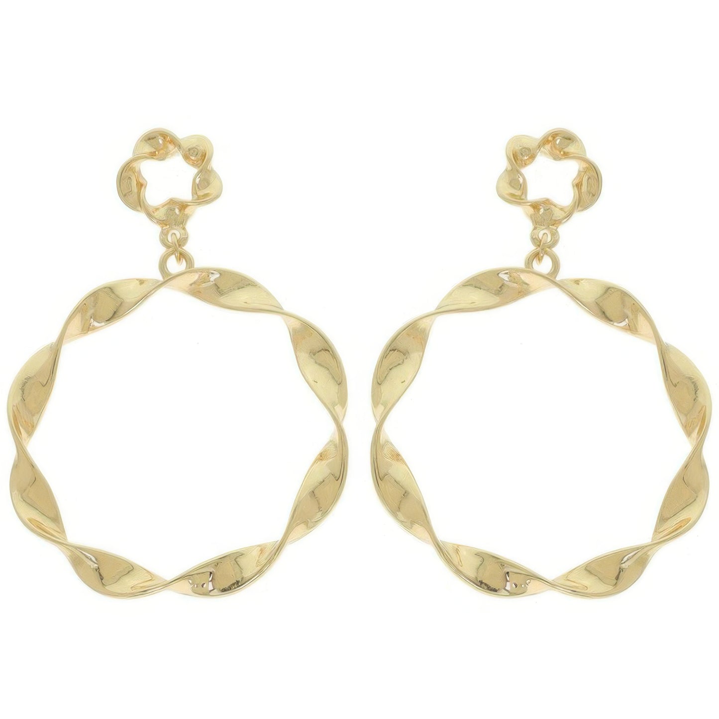 Swirl Edge Round Post Earrings