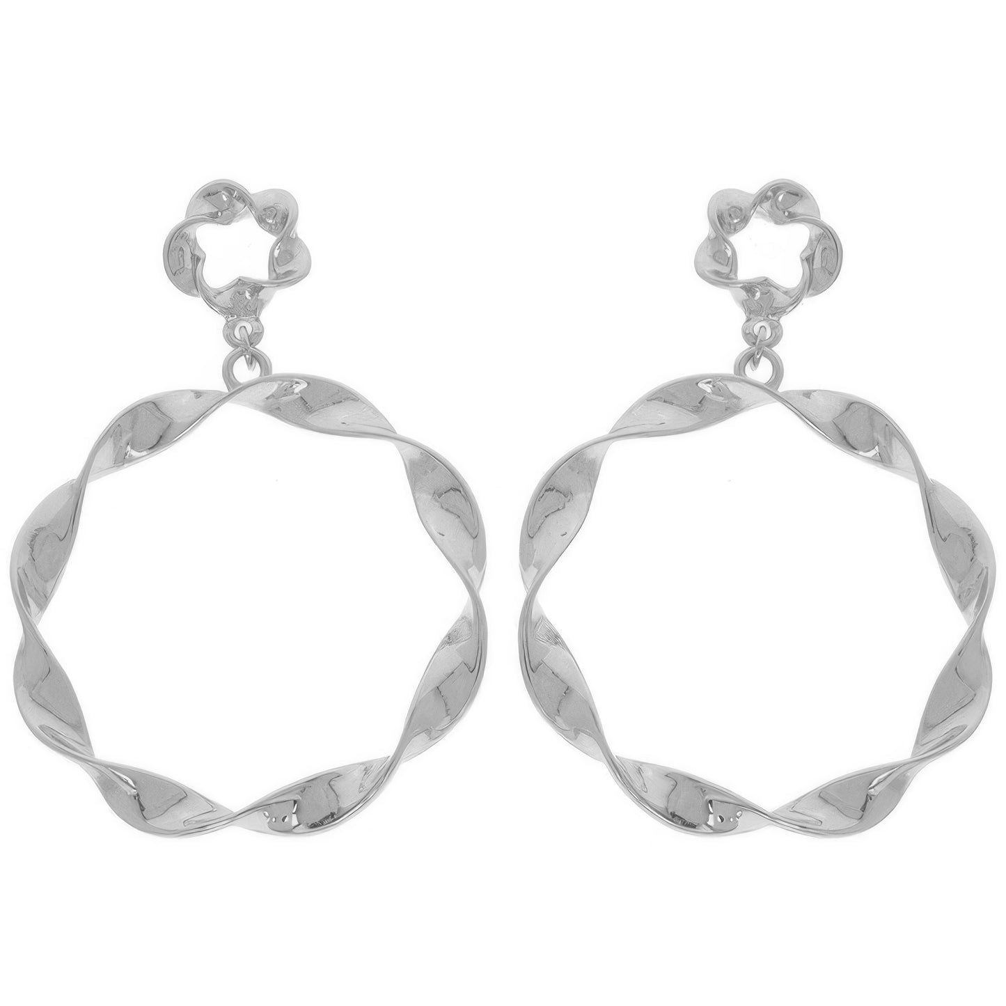 Swirl Edge Round Post Earrings
