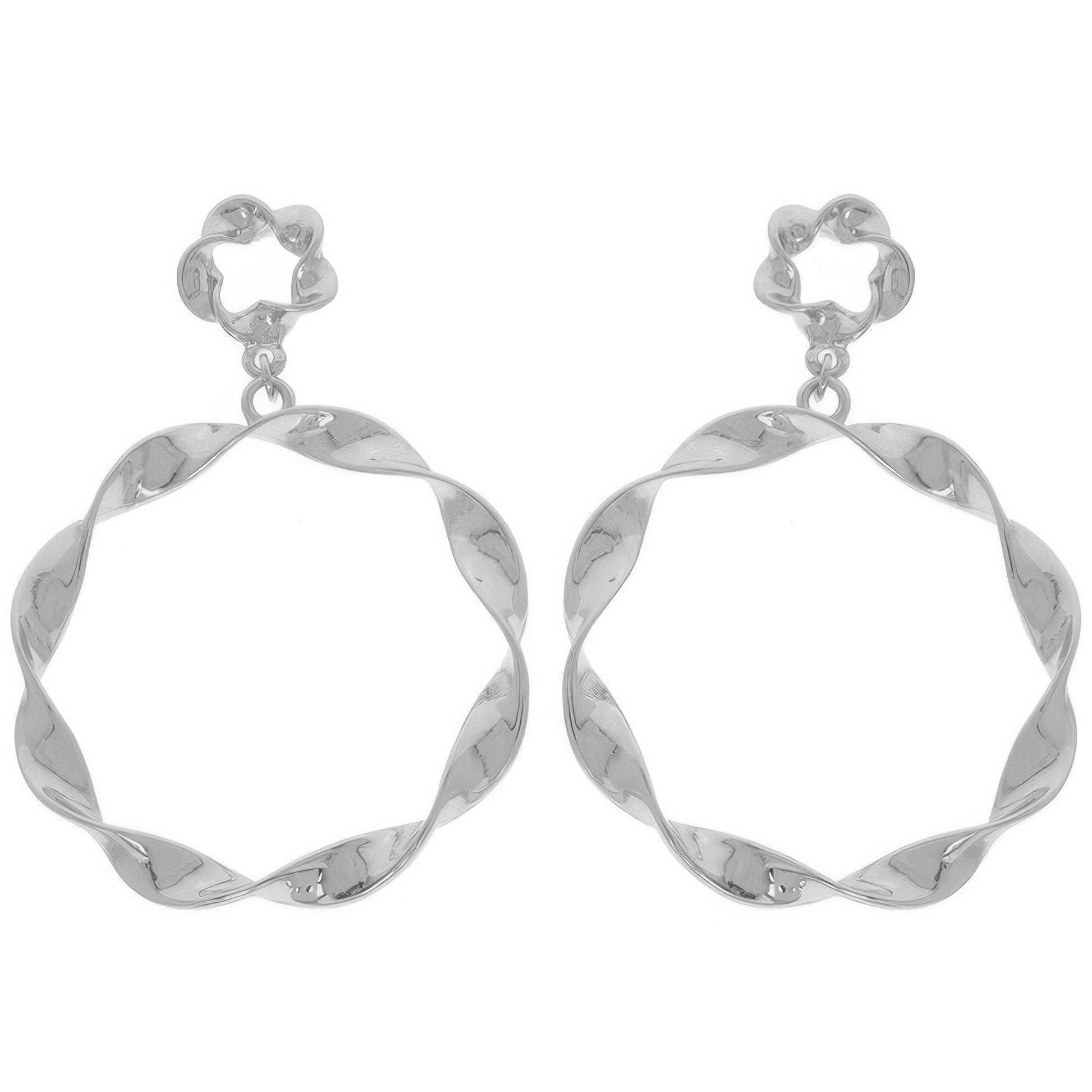 Swirl Edge Round Post Earrings