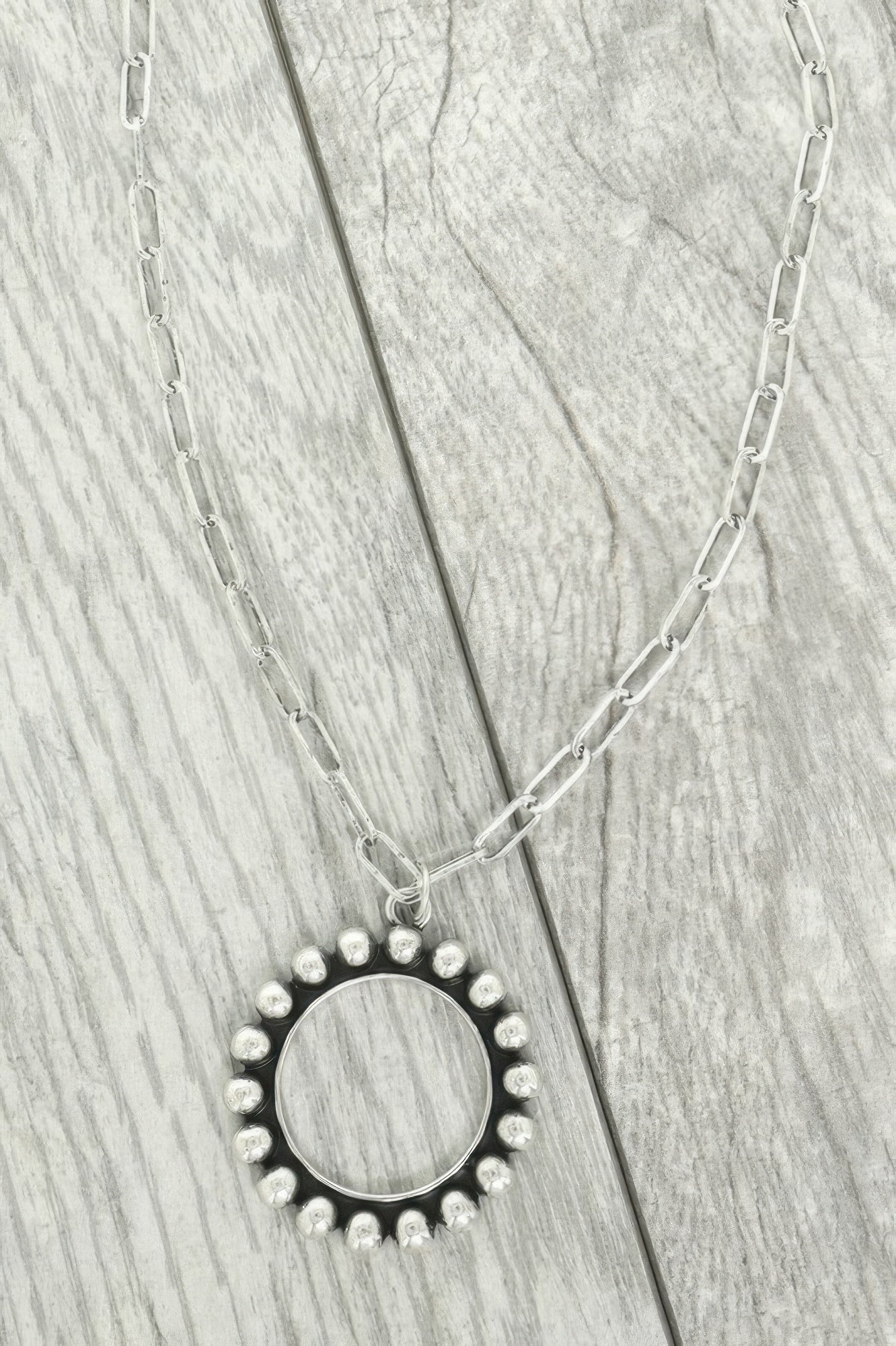 Western Circle Bubble Pendant Necklace