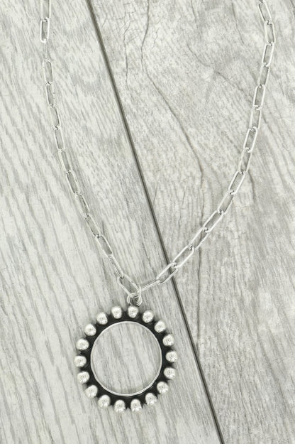 Western Circle Bubble Pendant Necklace