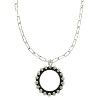 Western Circle Bubble Pendant Necklace