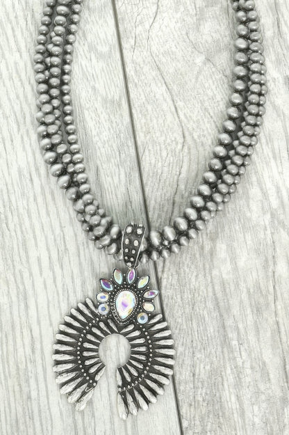 Western Multi Layer Squash Blossom Necklace