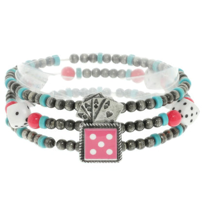 Western Casino Theme Beaded Bracelet