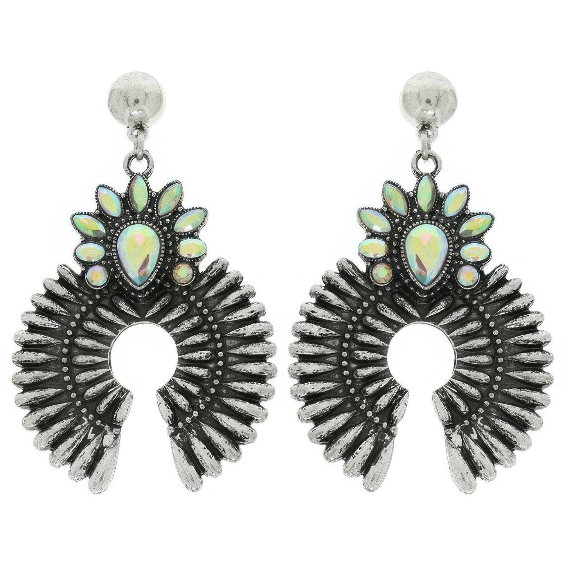 Western Squash Blossom Concho Earrings