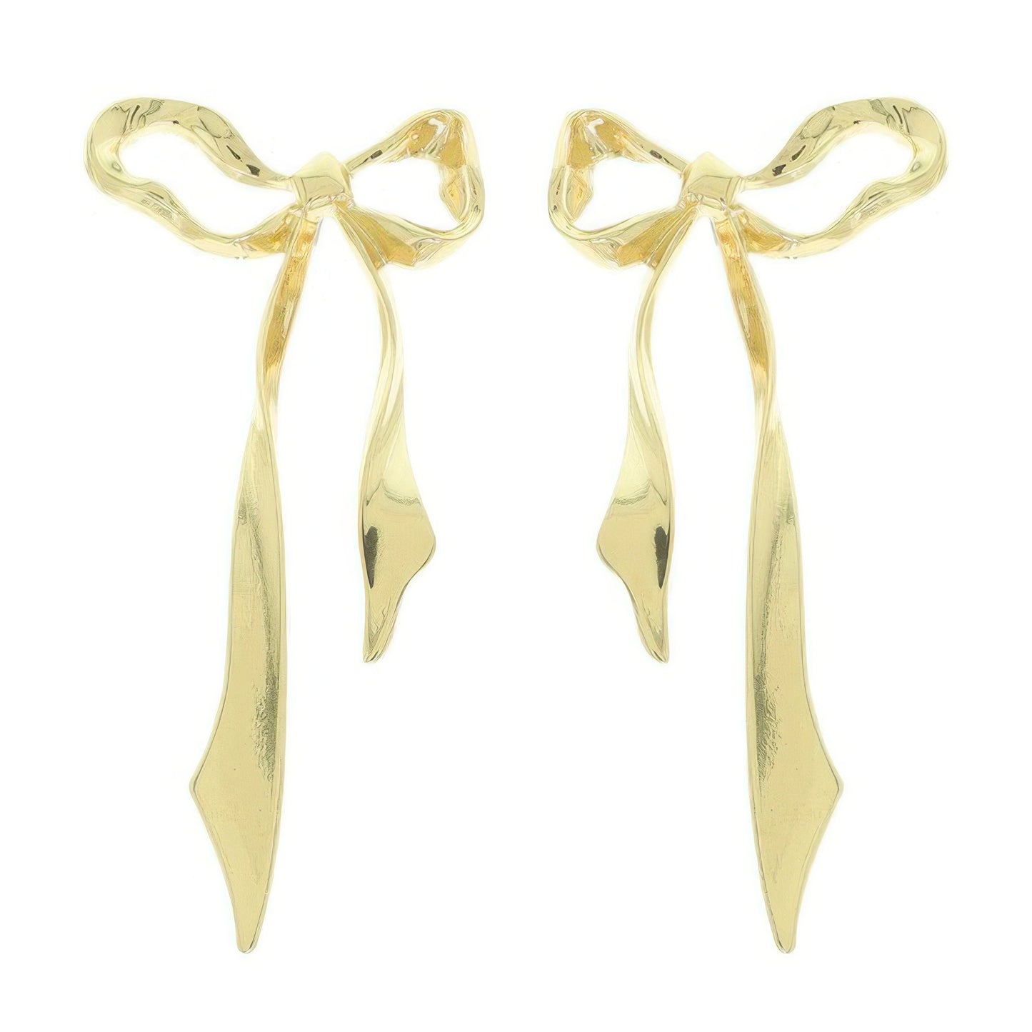 Polished Finish Bow Earrings