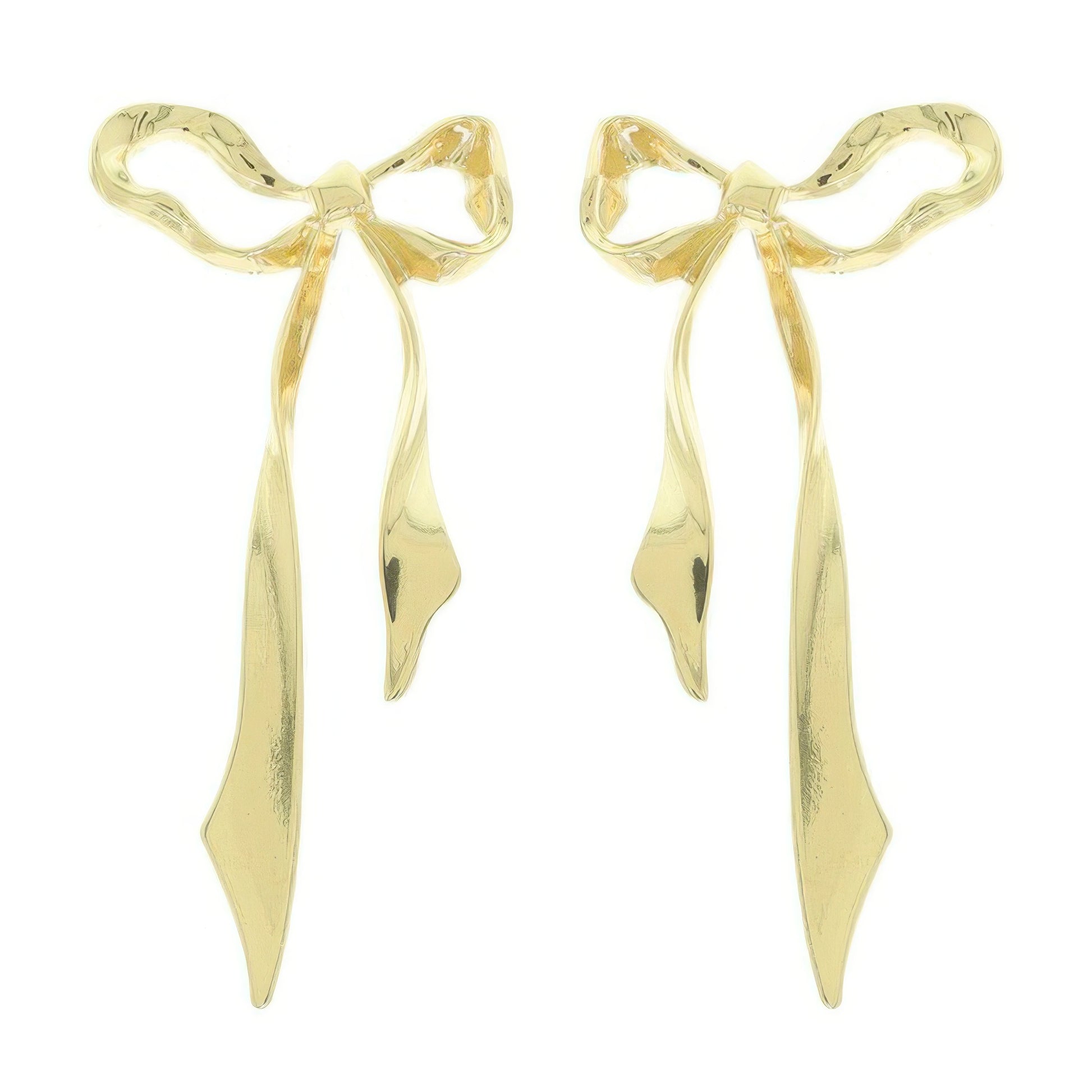Polished Finish Bow Earrings