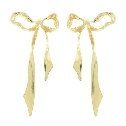 Polished Finish Bow Earrings