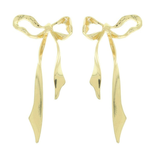 Polished Finish Bow Earrings