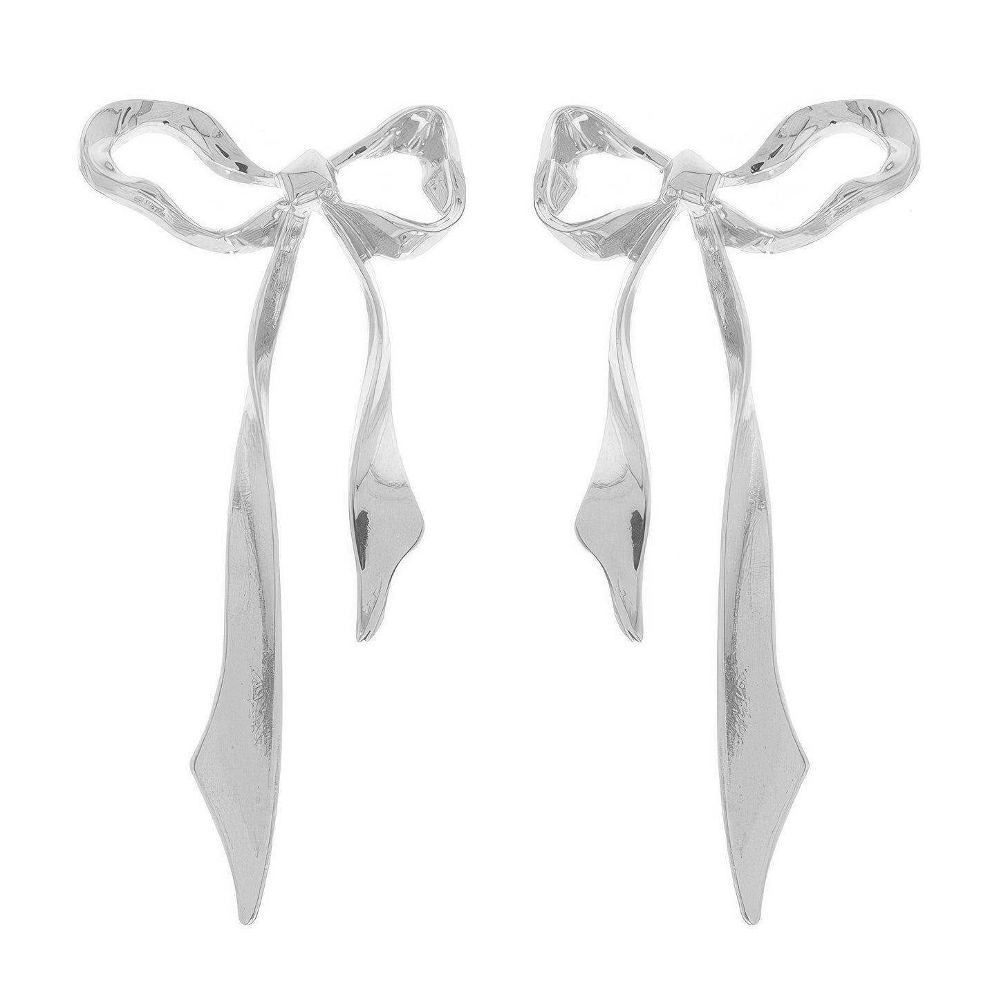 Polished Finish Bow Earrings