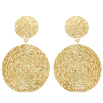 Textured Finish Disc Post Earrings
