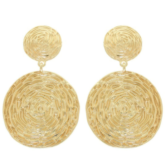 Textured Finish Disc Post Earrings