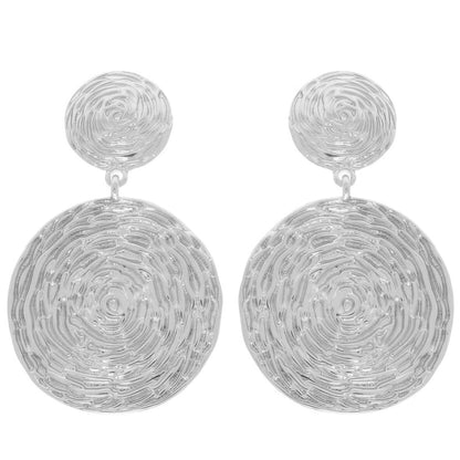 Textured Finish Disc Post Earrings