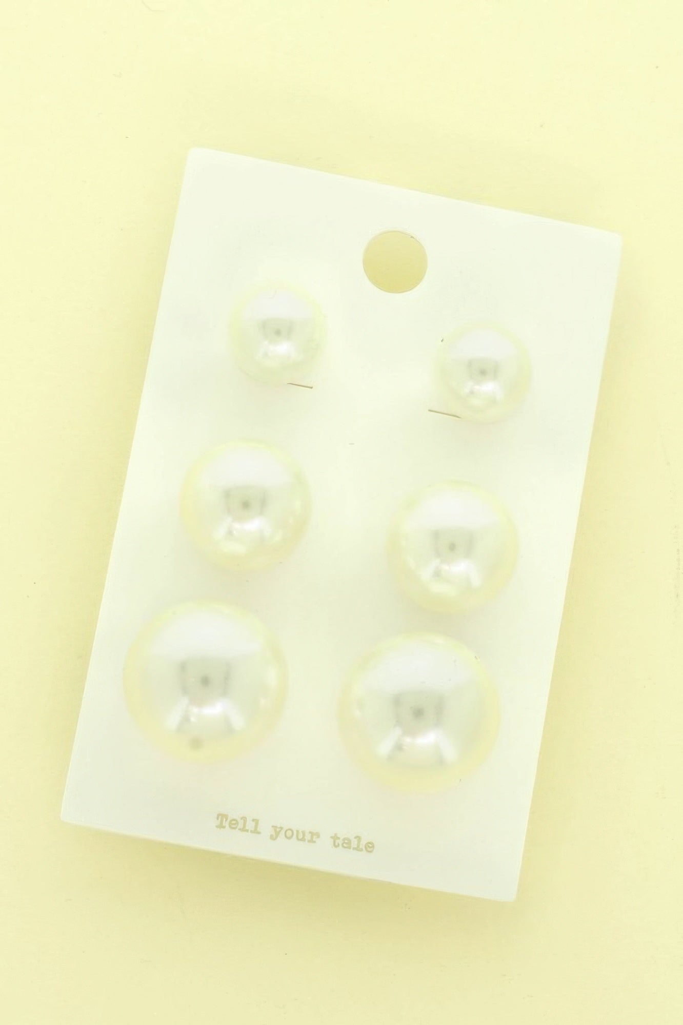 3-pair Pearl Stud Earring Set