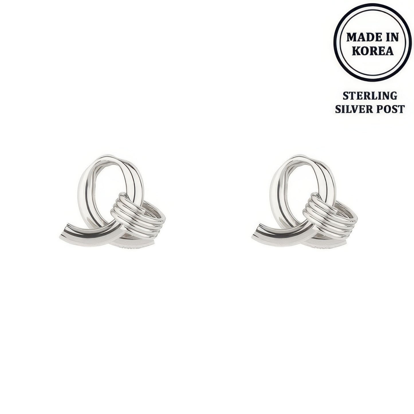 Flash-plated Looped Doorknocker Earrings