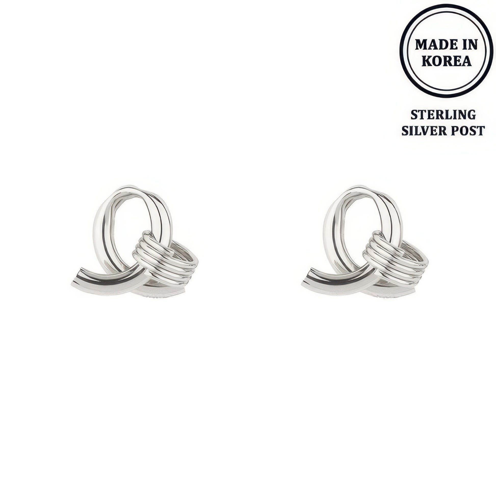 Flash-plated Looped Doorknocker Earrings