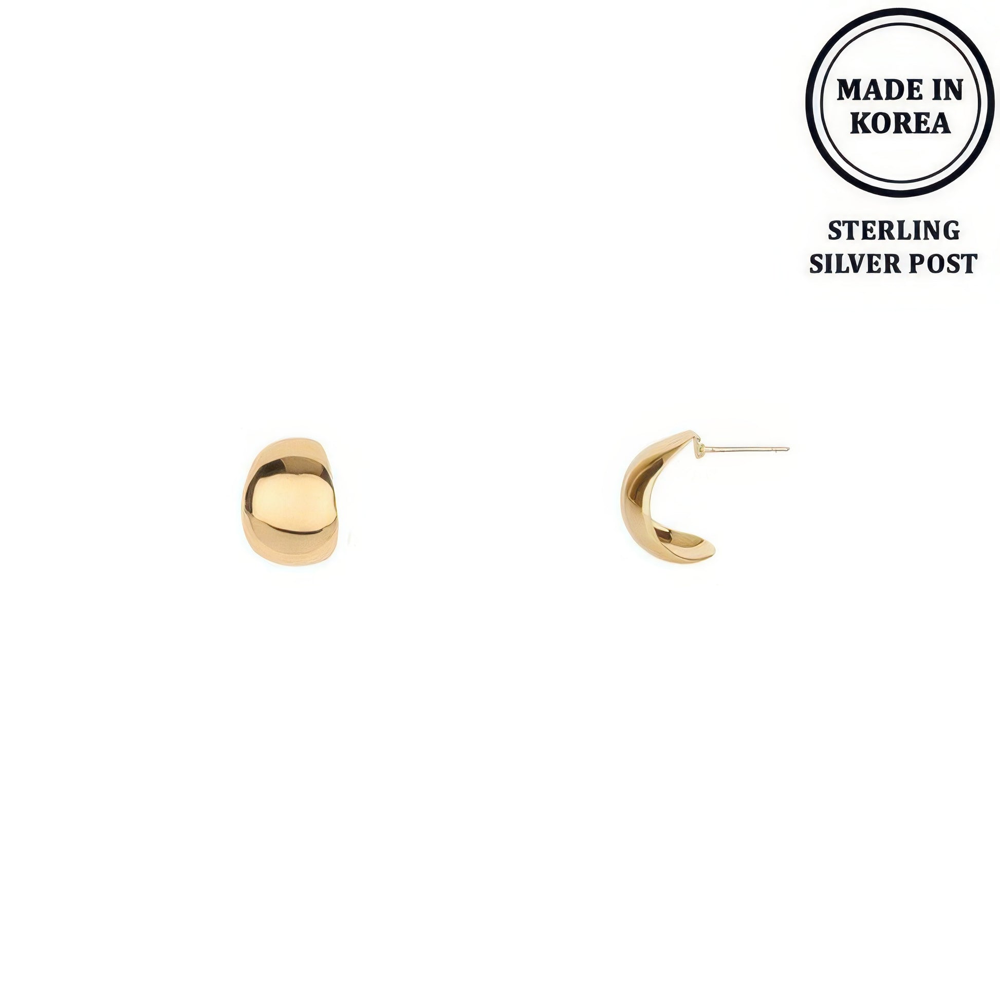 Flash-plated Huggie Hoop Earrings