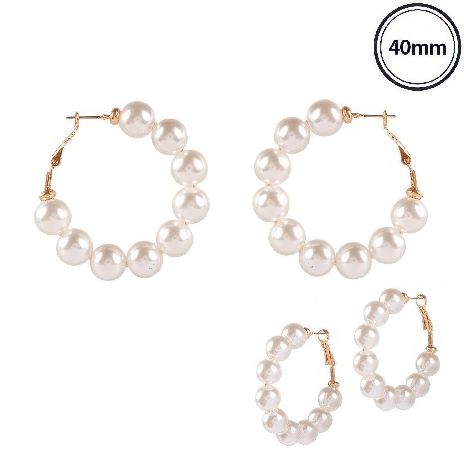 Classic Bridal Pearl Hoop Earrings