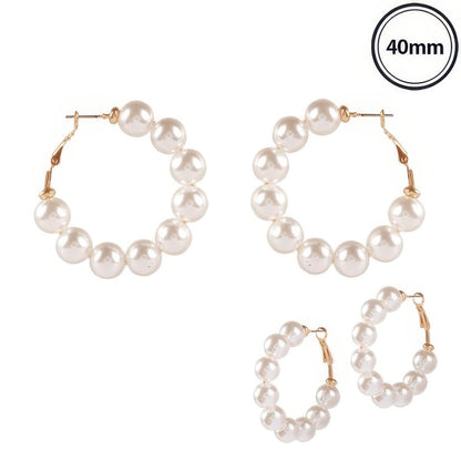 Classic Bridal Pearl Hoop Earrings