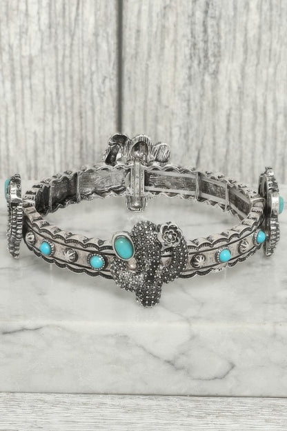 Floarl Cactus Theme Stretch Bracelet