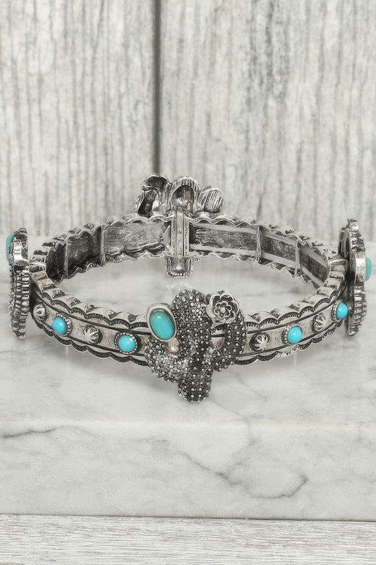 Floarl Cactus Theme Stretch Bracelet