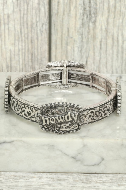 Western Theme Stretch Word Bracelet