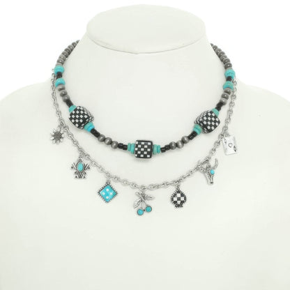 Two-strand Western Theme Charm Necklace