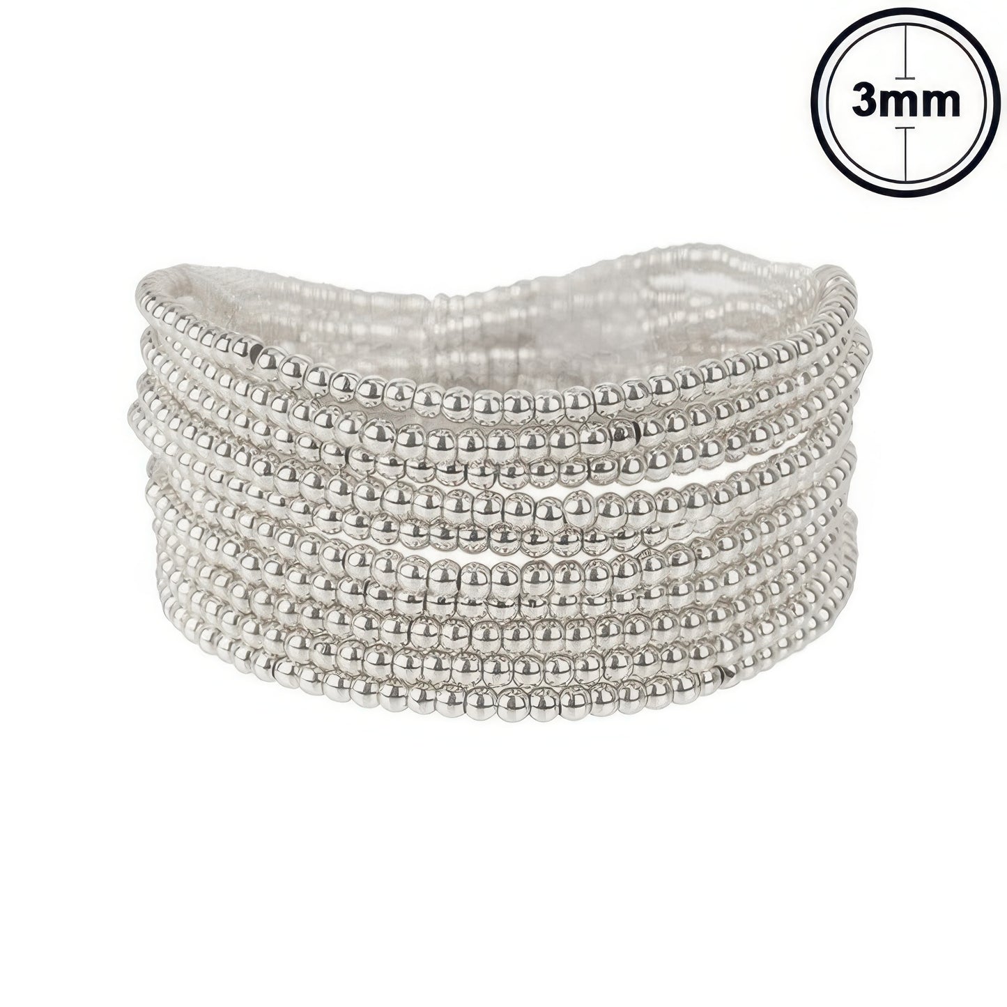 Metallic Crimp Bead Bracelet Set