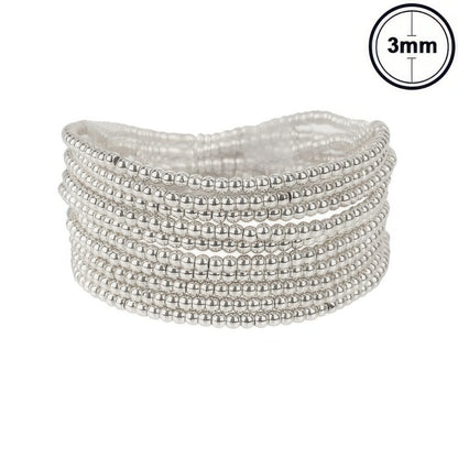 Metallic Crimp Bead Bracelet Set