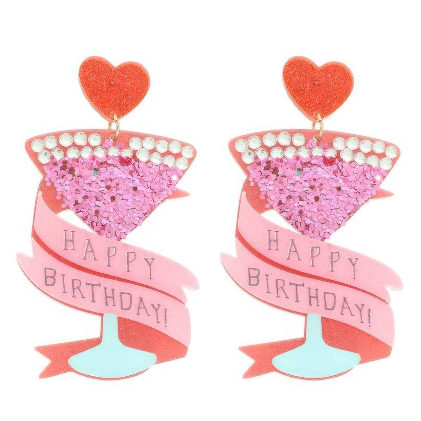 Happy Birthday Post Dangle Earrings