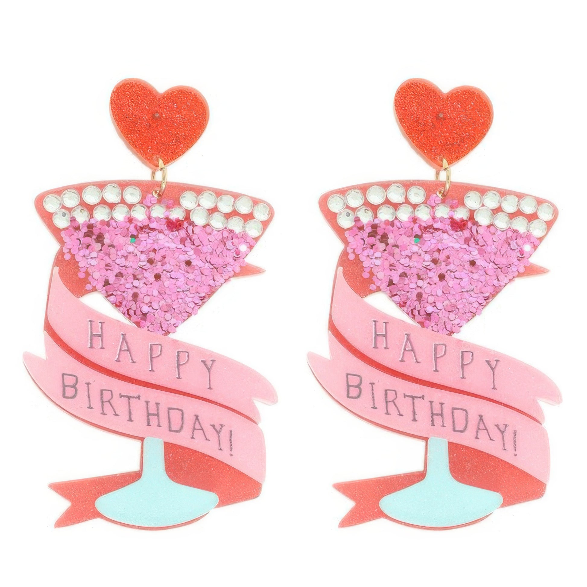 Happy Birthday Post Dangle Earrings