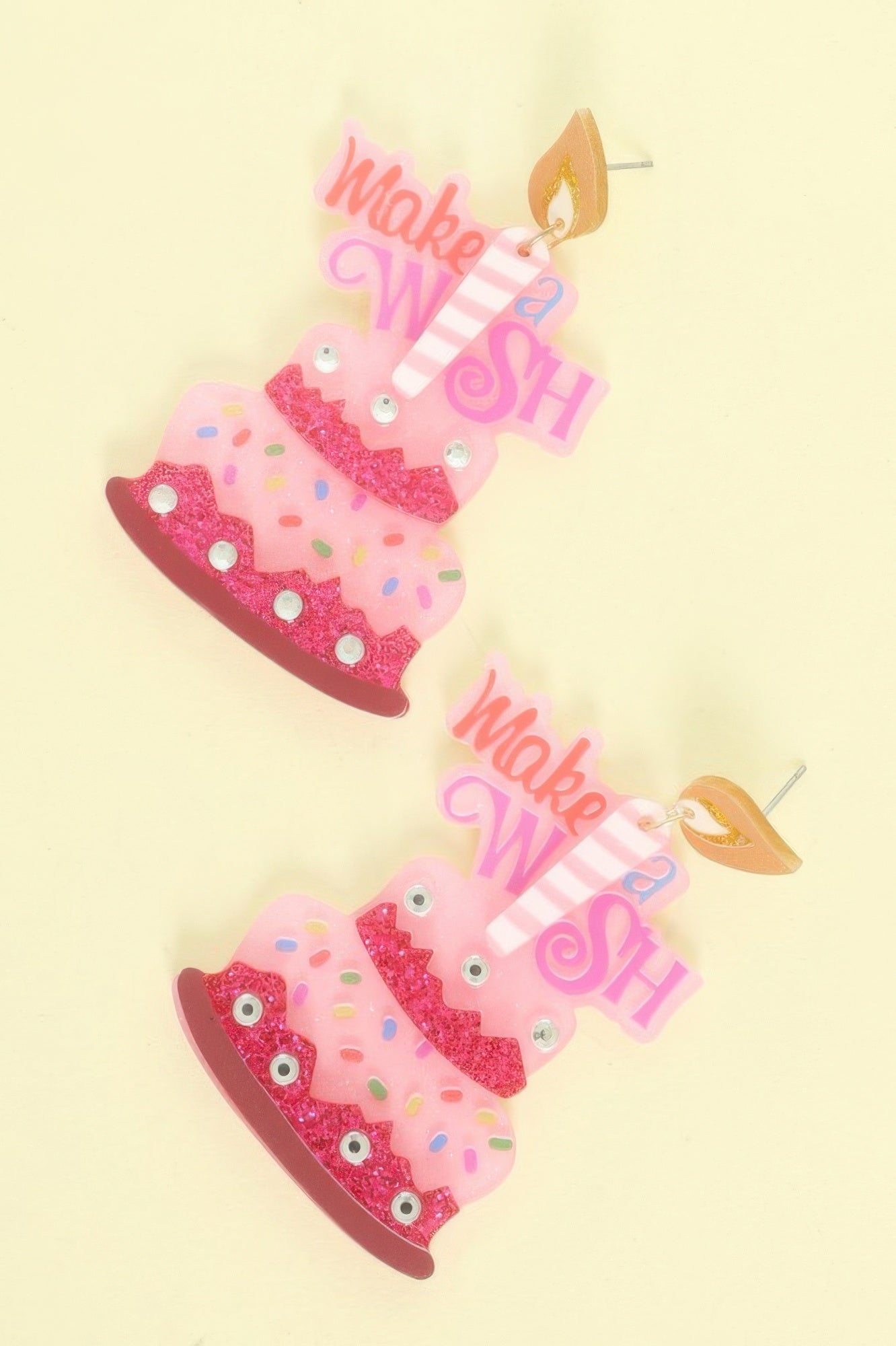 Make A Wish Post Dangle Cake Earrings