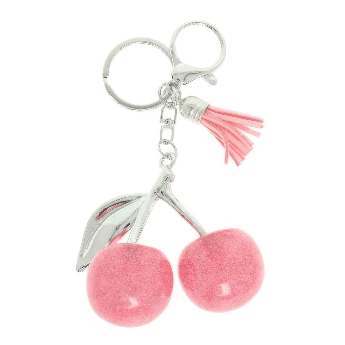 Synthetic Resin Cherry Keychain