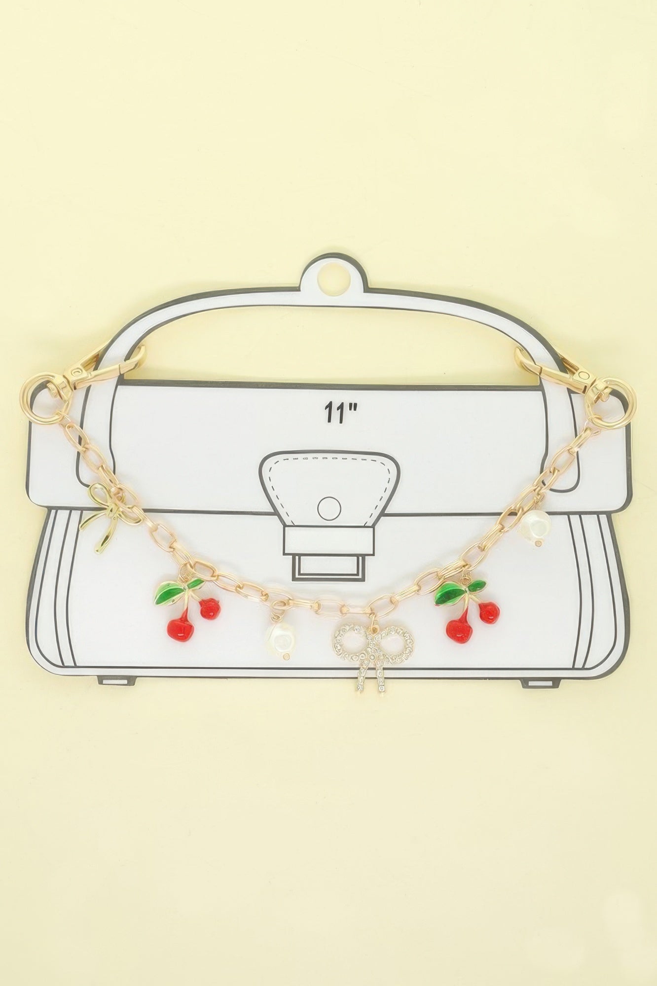 Cherry And Bow Theme Bag Charm Chain