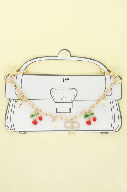 Cherry And Bow Theme Bag Charm Chain