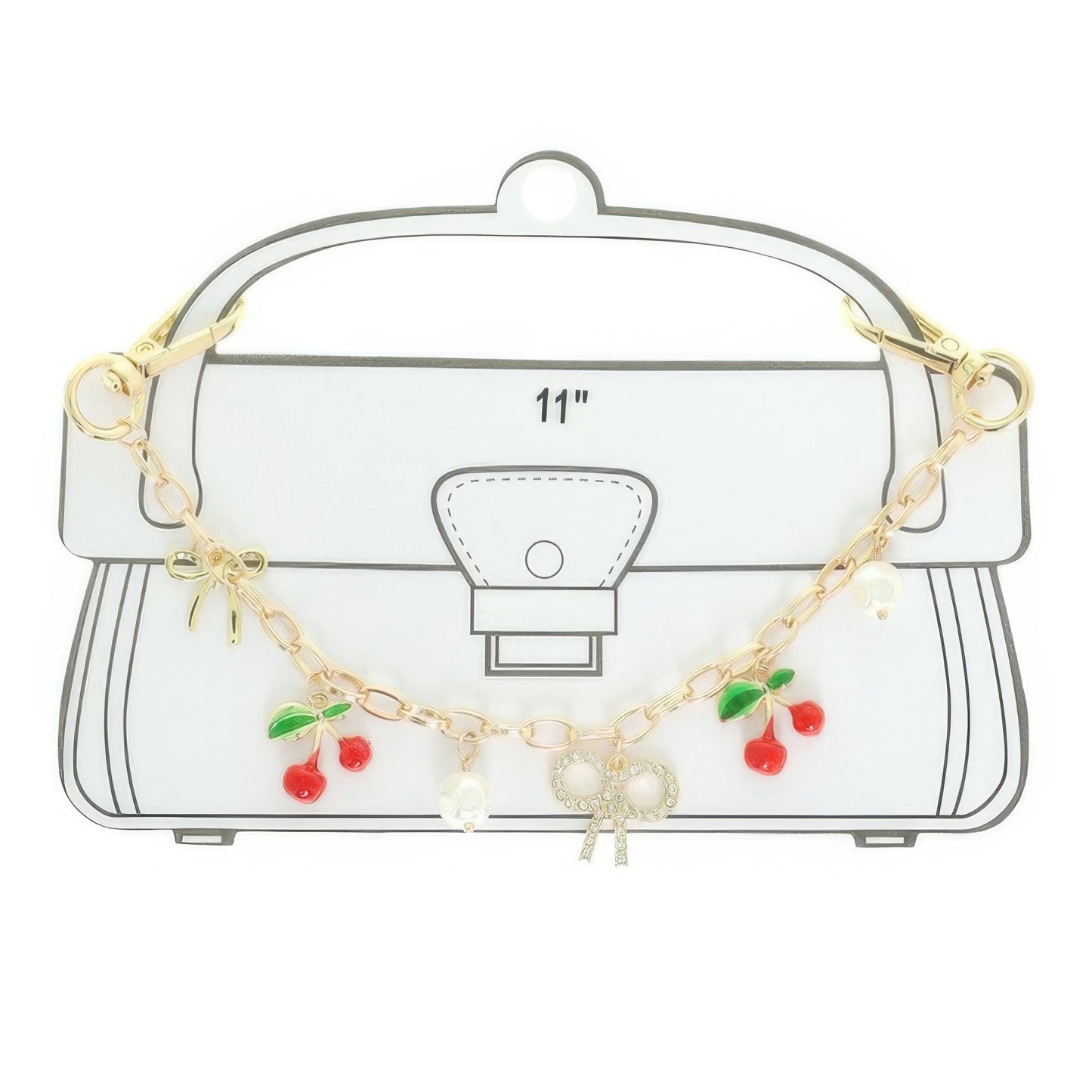 Cherry And Bow Theme Bag Charm Chain