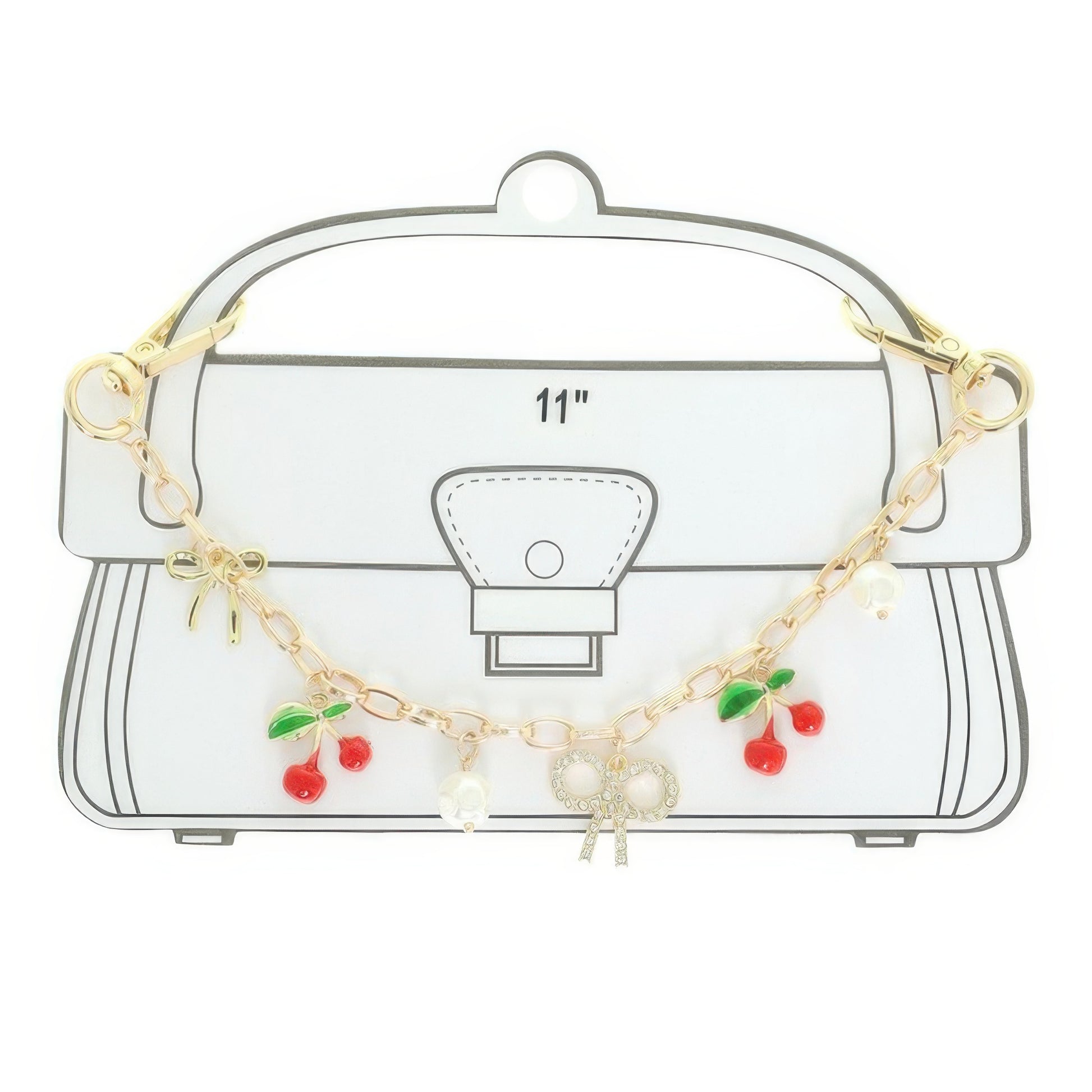 Cherry And Bow Theme Bag Charm Chain