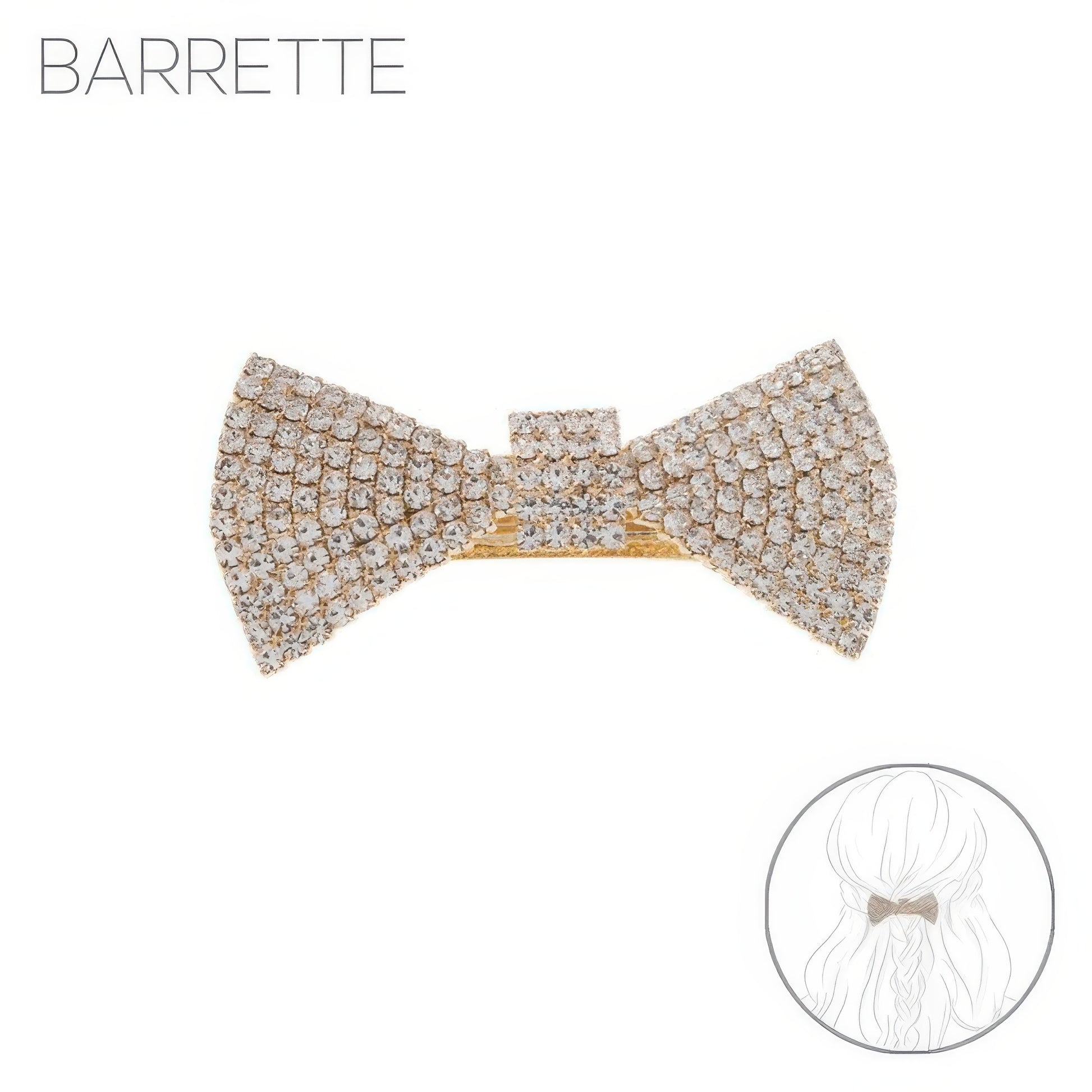 Jeweled Bow Tie Barrette Hair Clip