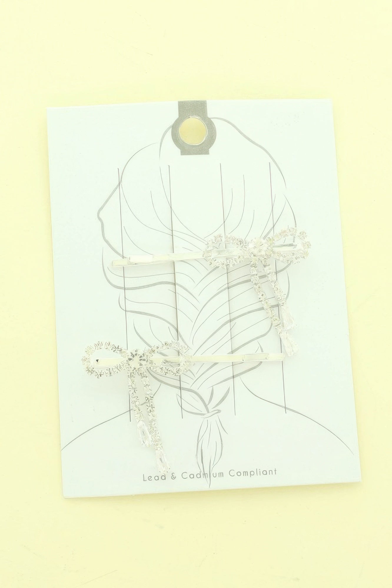 2-pack Crystal Embellished Bow Hair Pin Set
